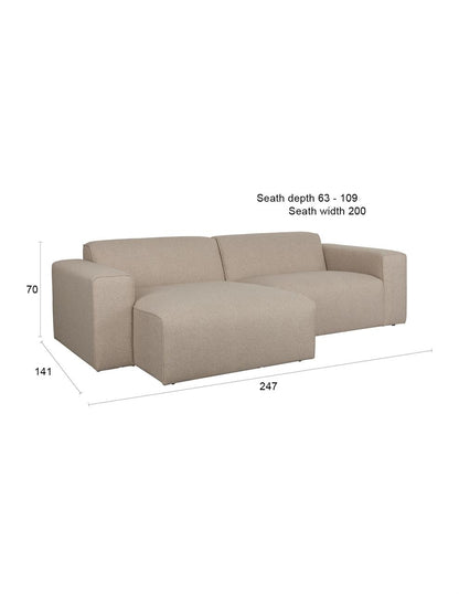 Sofa Sofie 3.Seater Left Cappuccino