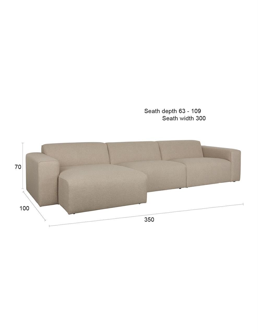 Sofa Sofie 4.5-seater Left Cappuccino