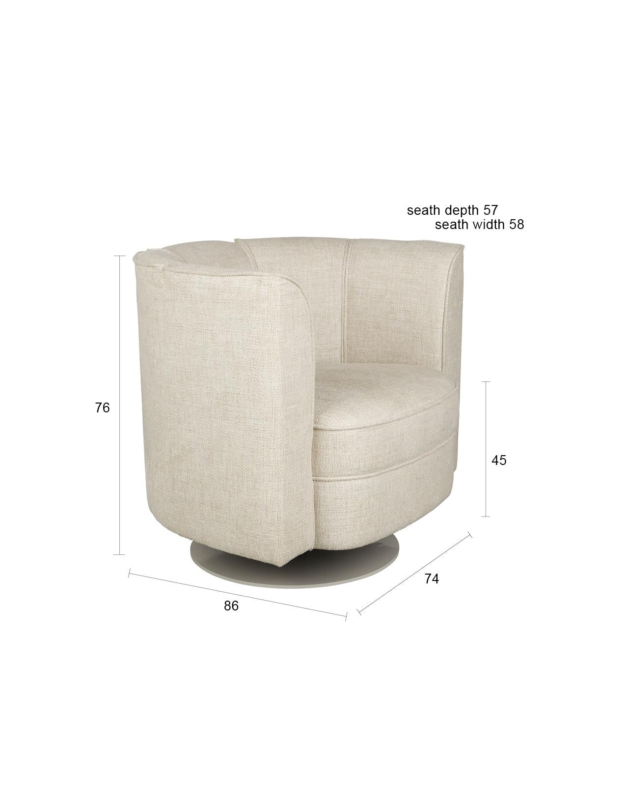 Lounge Chair Flower Beige