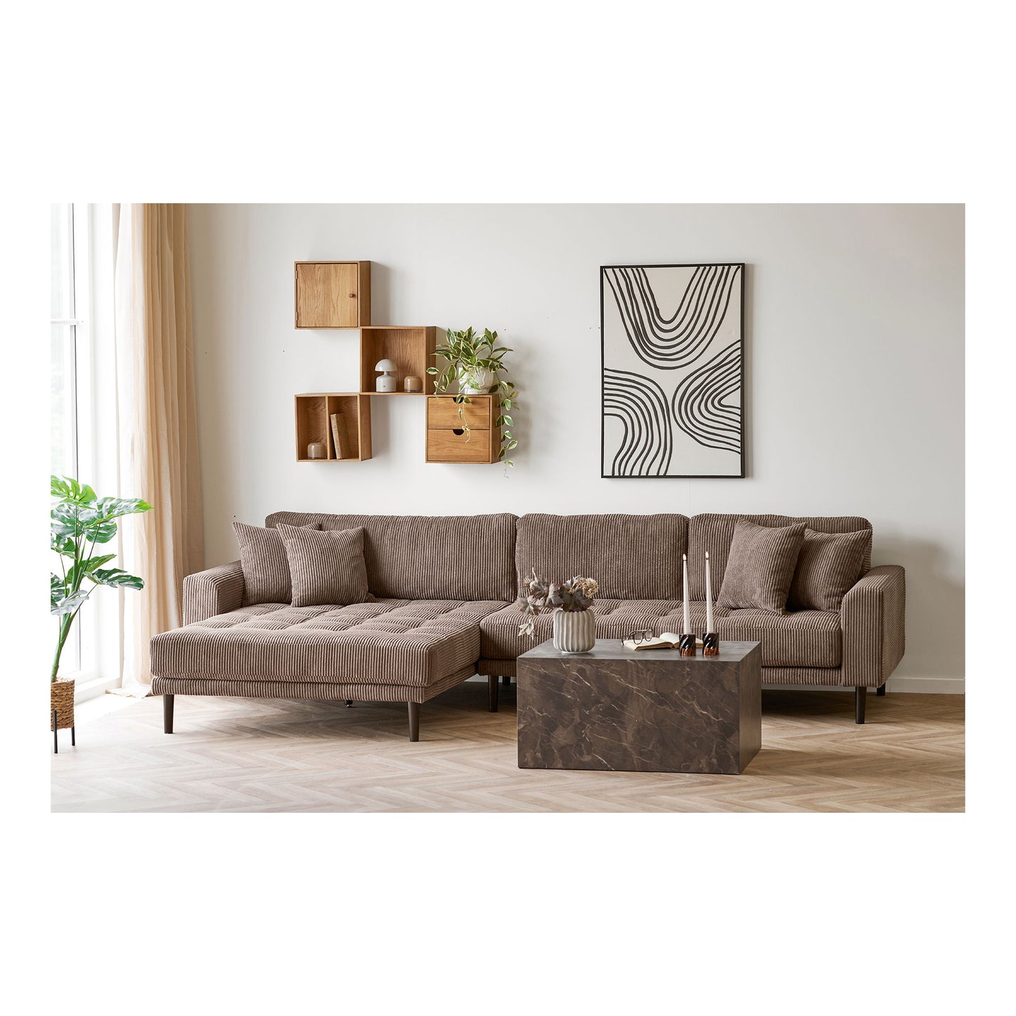 Lilou Lounge Sofa Brown Left