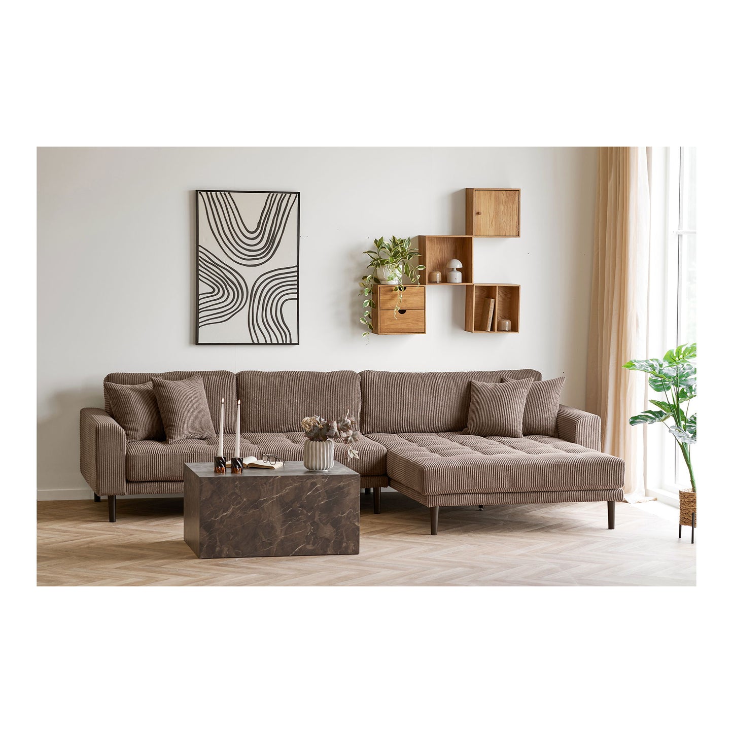 Lilou Lounge Sofa Brown Right