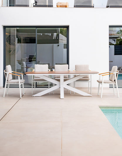 Outdoor Table Singapor White/Wood