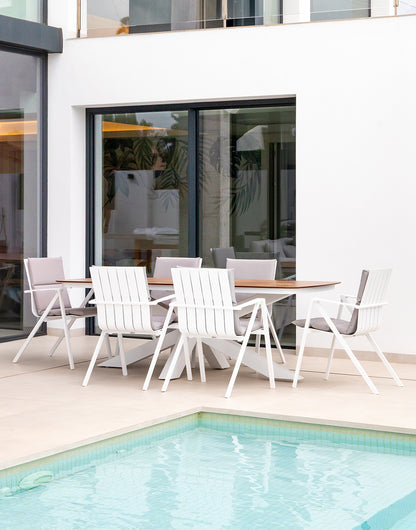Outdoor Table Singapor White/Wood