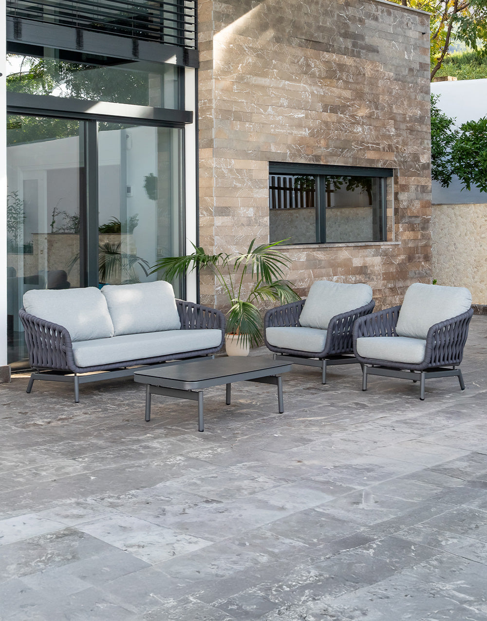 Outdoor set Flora Grey/Black