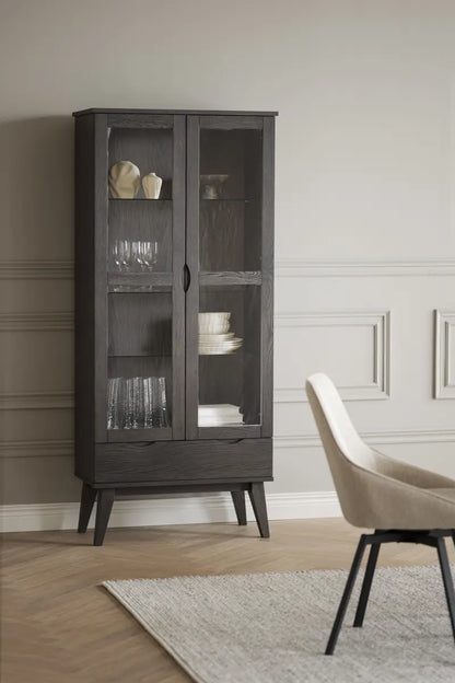 Briar Glass Cabinet Dark Brown