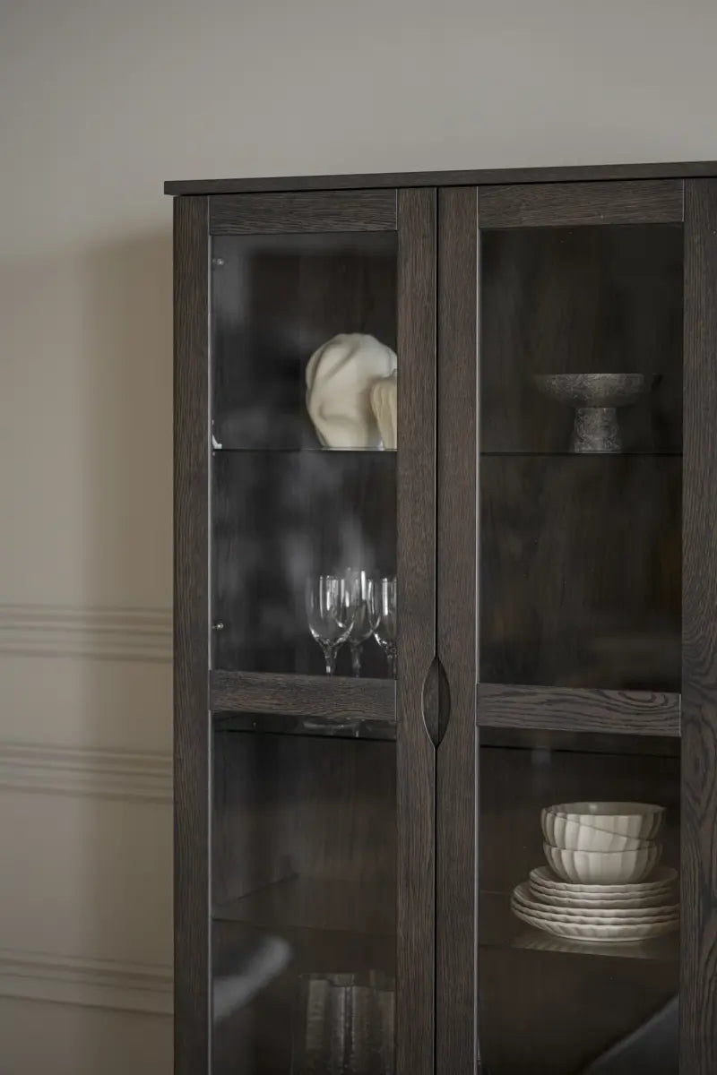 Briar Glass Cabinet Dark Brown