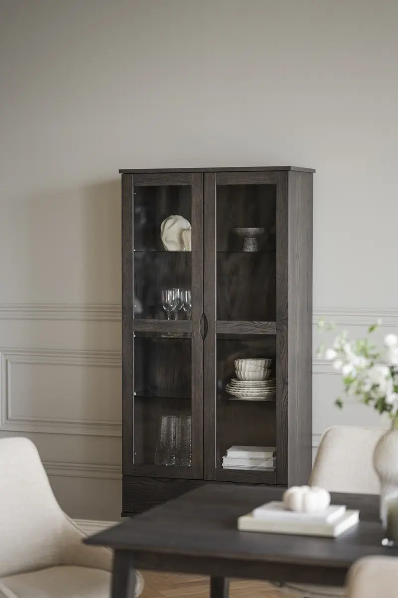 Briar Glass Cabinet Dark Brown