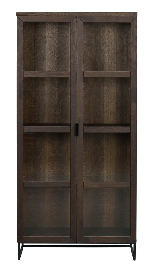 Laurel Glass Cabinet Brown/Black