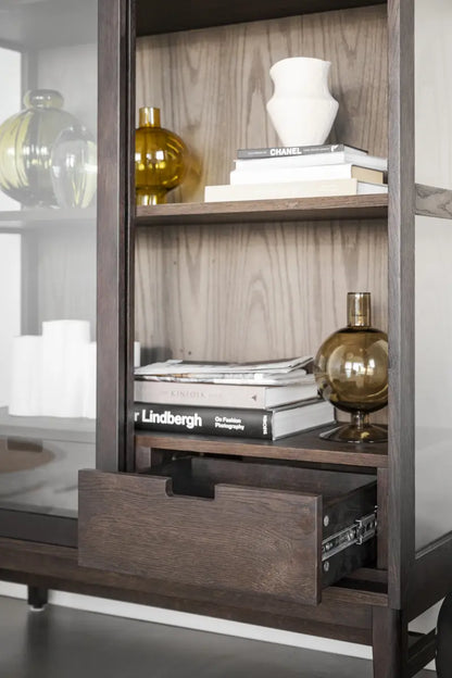 Hazel Glass Cabinet Brown