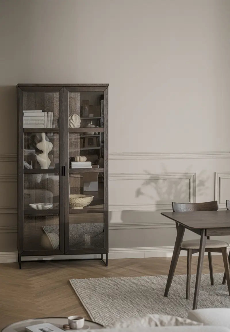 Laurel Glass Cabinet Brown/Black