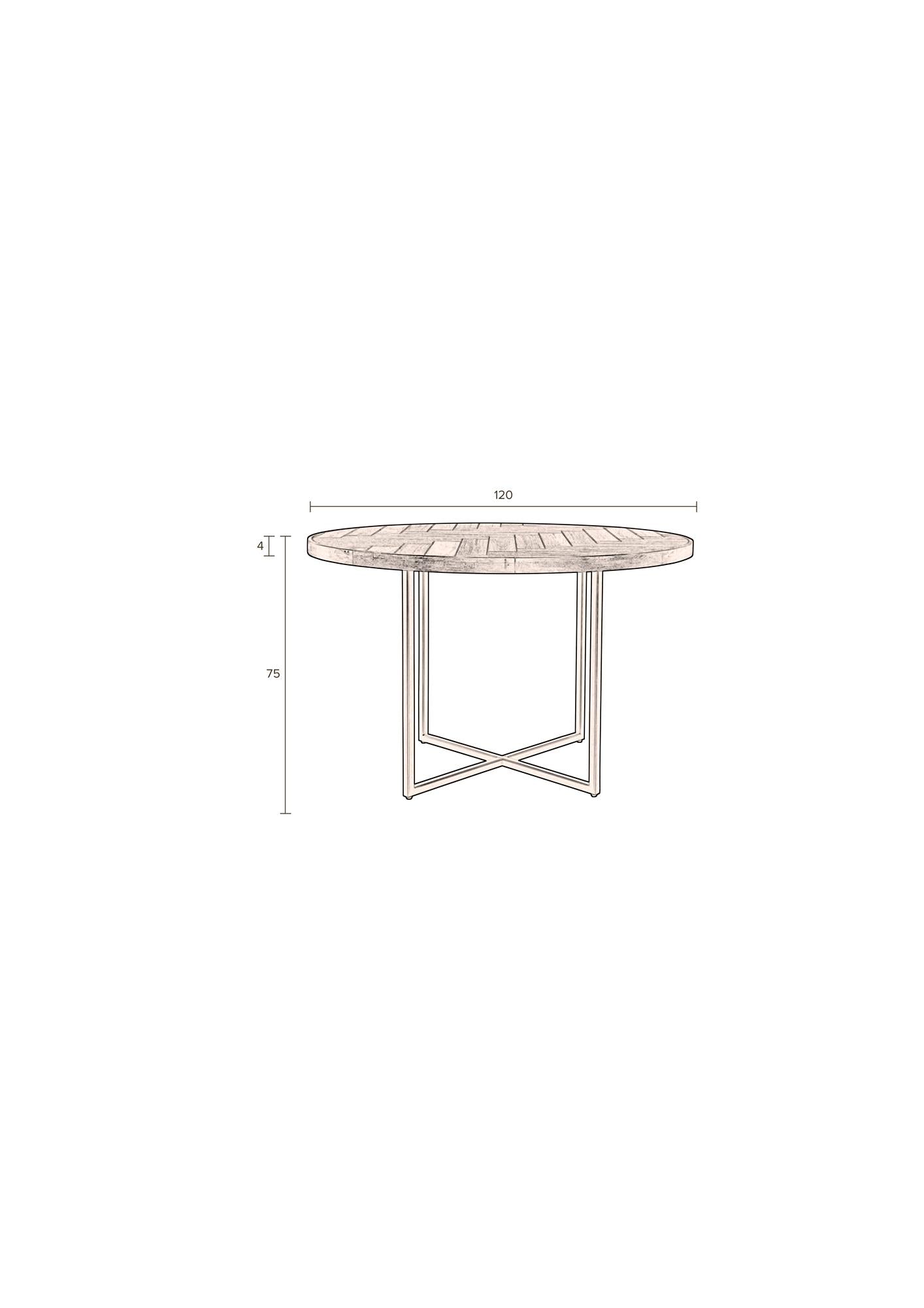 Dining table round brown 120 MIla