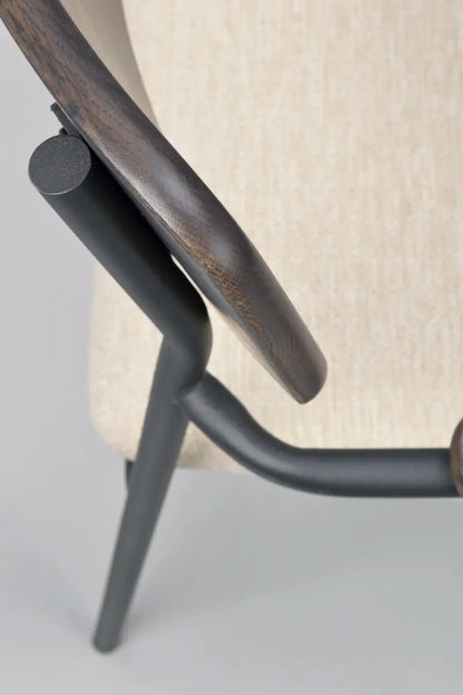 Mont Dining Chair Light Beige/Black/Brown (With arms)
