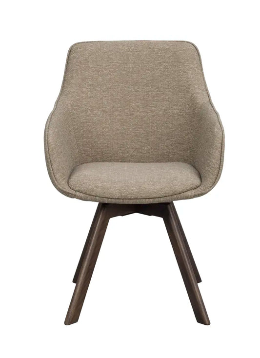 Grace Dining Chair Dark Baige/Brown (Swivel)