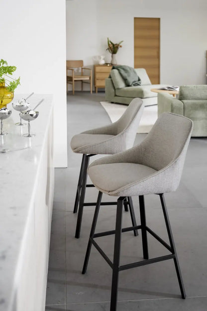 Grace Barstool Beige/Black (Swivel)