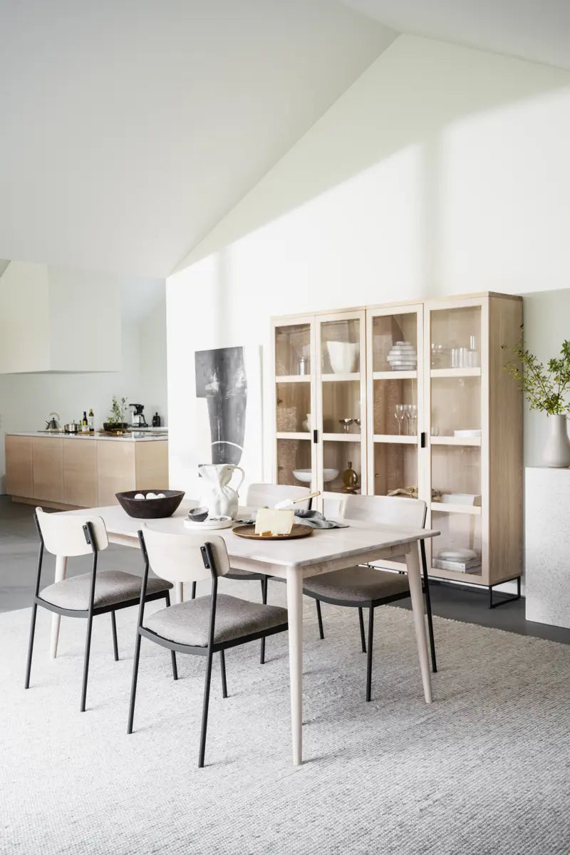 Laurel Glass Cabinet Whitewash/Black