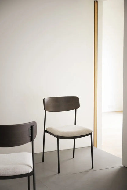 Mont Dining Chair Light Beige/Black (without arms)