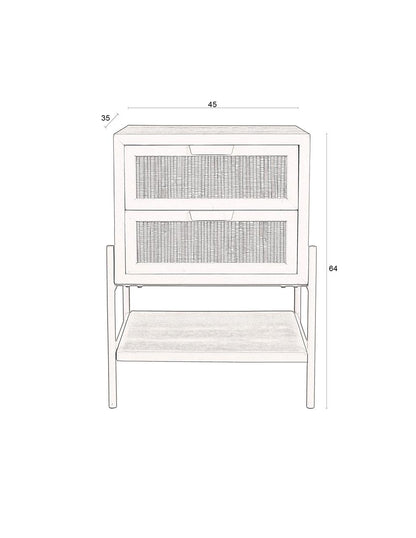 Nightstand Sienna Cane Beige 45cm