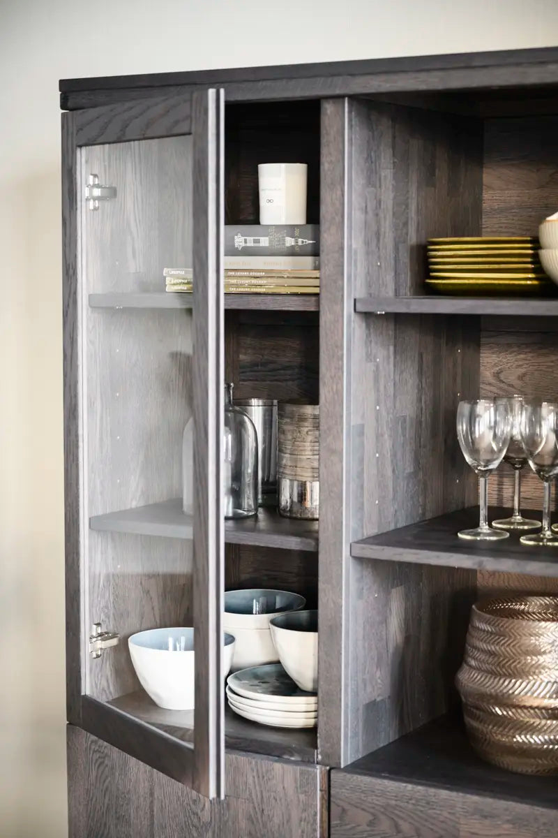 Brook Glass Cabinet Darkbrown