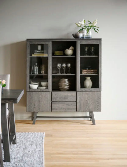 Brook Glass Cabinet Darkbrown