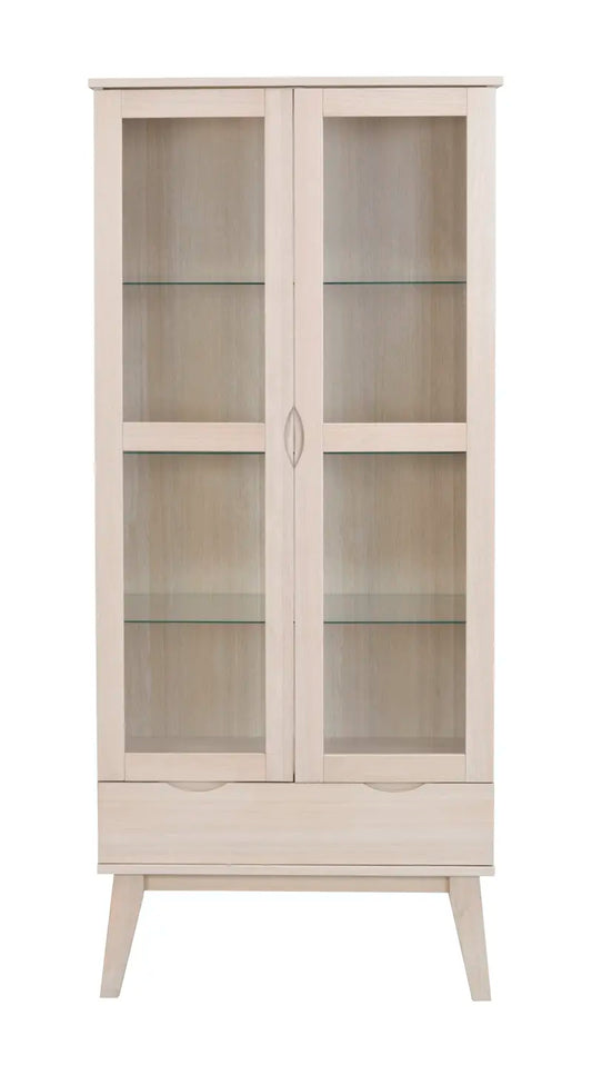 Briar Glass Cabinet Whitewash