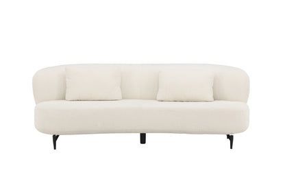Ardelle Sofa 3-seater White Bouclé