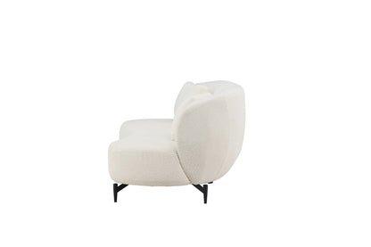 Ardelle Sofa 3-seater White Bouclé