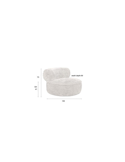 Lounge Chair Marlowe Natural Beige 100cm