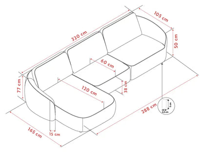Sorelle 4-seater Sofa Longue Left
