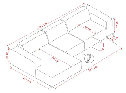 Nuvéa 4-seater Sofa Longue Left Beige