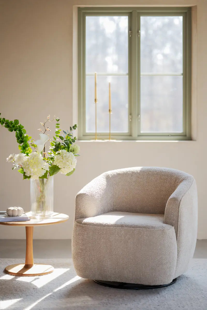 Ivy Armchair Light Beige (Swivel)