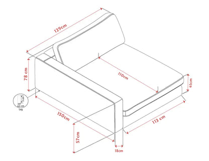 Caleya Armchair 1.5-seater Armrest Left