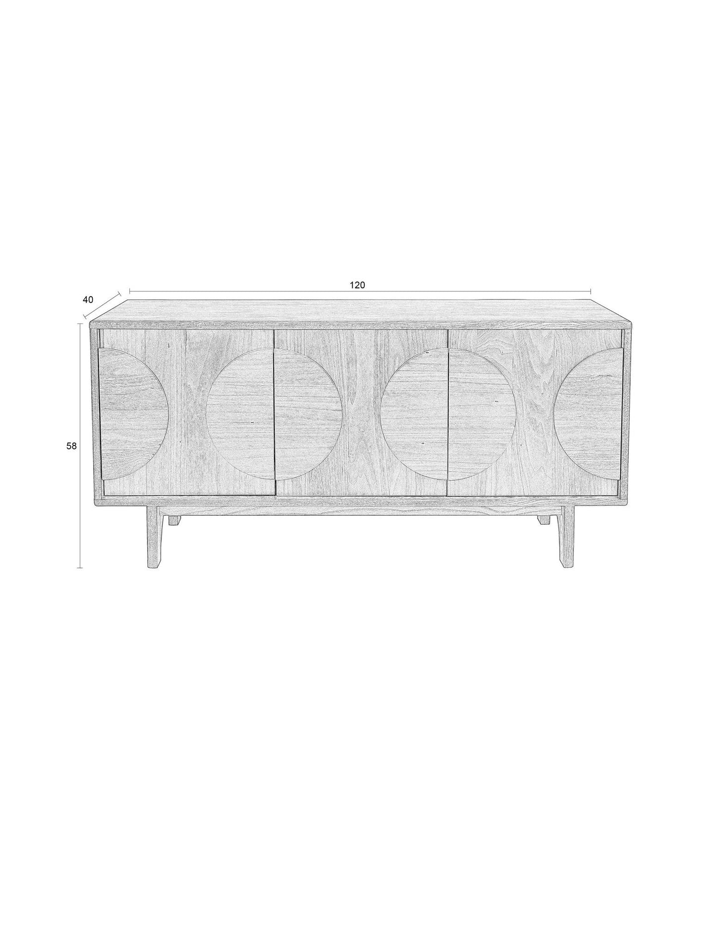 Sideboard Millie 3 Doors Natural Oak