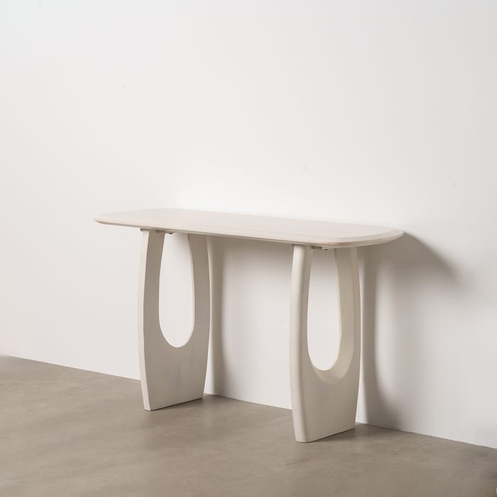Console Azalea White Acacia Wood