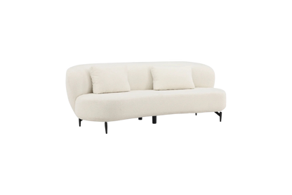 Ardelle Sofa 3-seater White Bouclé