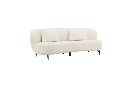 Ardelle Sofa 3-seater White Bouclé