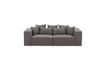 Espresso Grey Sofa 3-seater