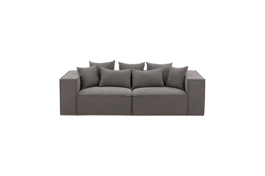 Espresso Grey Sofa 3-seater