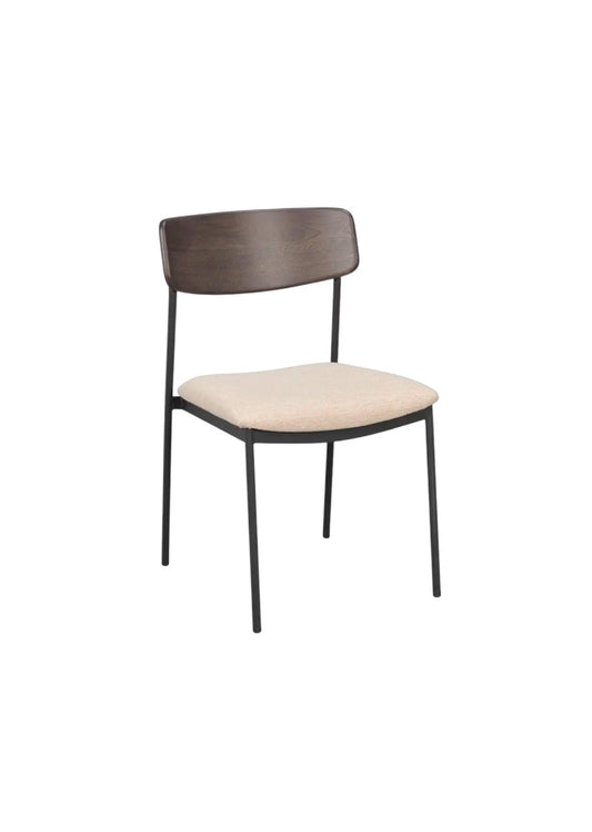 Mont Dining Chair Light Beige/Black (without arms)